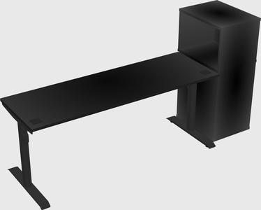 Dual motor electric desk w/cabinet