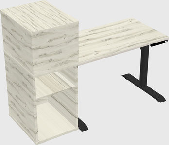 Dual motor electric desk w/cabinet