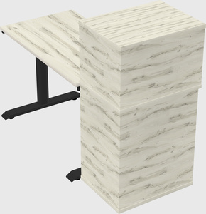 Dual motor electric desk w/cabinet