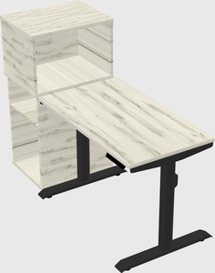 Dual motor electric desk w/cabinet