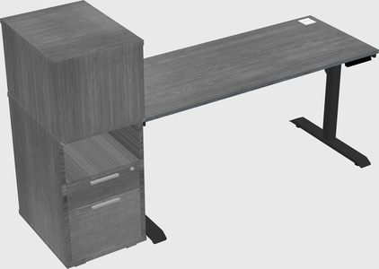 Dual motor electric desk w/cabinet