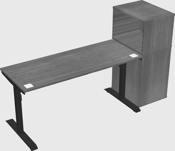 Dual motor electric desk w/cabinet