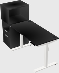 Dual motor electric desk w/cabinet