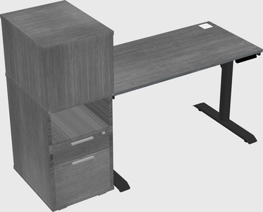 Dual motor electric desk w/cabinet