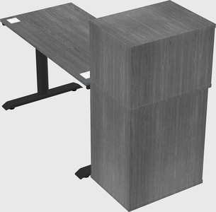 Dual motor electric desk w/cabinet