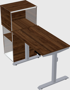Dual motor electric desk w/cabinet