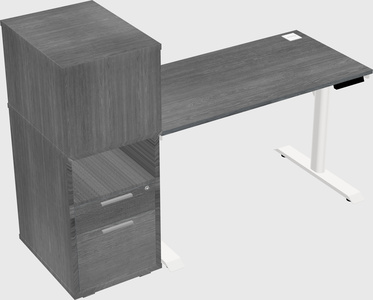 Dual motor electric desk w/cabinet