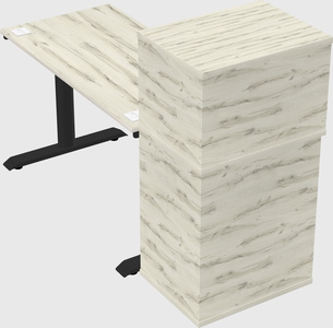 Dual motor electric desk w/cabinet