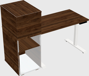 Dual motor electric desk w/cabinet