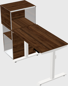 Dual motor electric desk w/cabinet