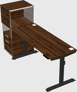 Dual motor electric desk w/cabinet
