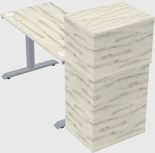 Dual motor electric desk w/cabinet