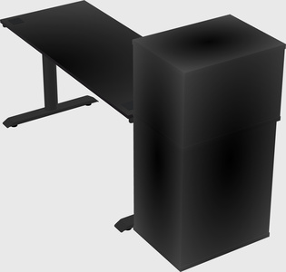 Dual motor electric desk w/cabinet