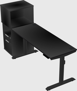 Dual motor electric desk w/cabinet