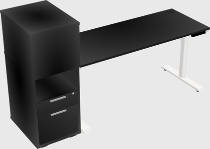 Dual Motor Electric Desk W/cabinet