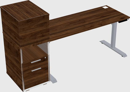 Dual motor electric desk w/cabinet