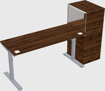 Dual motor electric desk w/cabinet