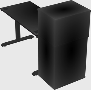 Dual motor electric desk w/cabinet