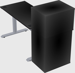 Dual motor electric desk w/cabinet