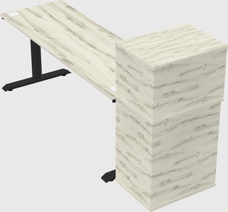 Dual motor electric desk w/cabinet