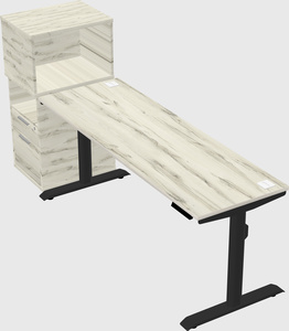 Dual motor electric desk w/cabinet