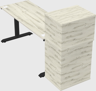 Dual motor electric desk w/cabinet