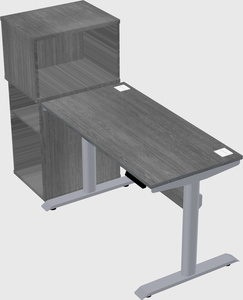 Dual motor electric desk w/cabinet