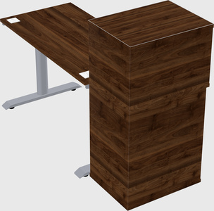 Dual motor electric desk w/cabinet