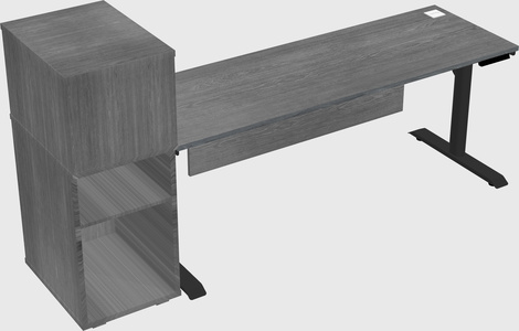 Dual motor electric desk w/cabinet