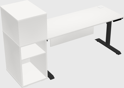 Dual motor electric desk w/cabinet
