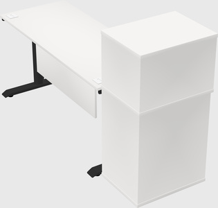 Dual motor electric desk w/cabinet