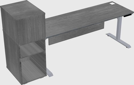 Dual motor electric desk w/cabinet