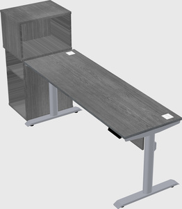 Dual motor electric desk w/cabinet