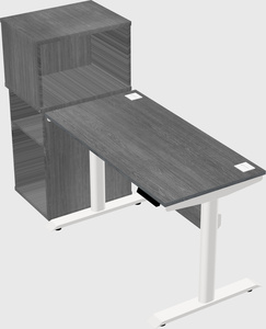 Dual motor electric desk w/cabinet
