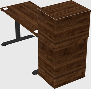 Dual motor electric desk w/cabinet