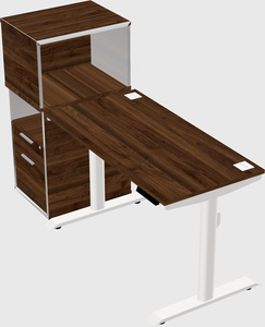 Dual motor electric desk w/cabinet