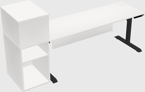 Dual motor electric desk w/cabinet