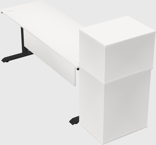 Dual motor electric desk w/cabinet