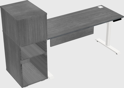 Dual motor electric desk w/cabinet