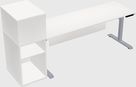 Dual motor electric desk w/cabinet