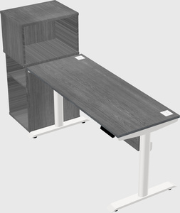 Dual motor electric desk w/cabinet
