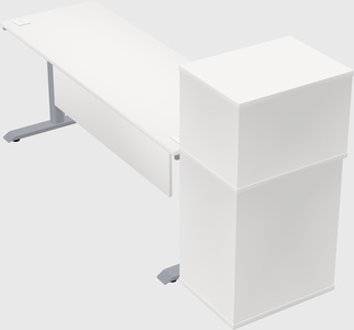 Dual motor electric desk w/cabinet