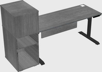 Dual motor electric desk w/cabinet