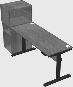 Dual motor electric desk w/cabinet