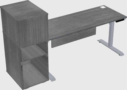 Dual motor electric desk w/cabinet