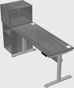 Dual motor electric desk w/cabinet
