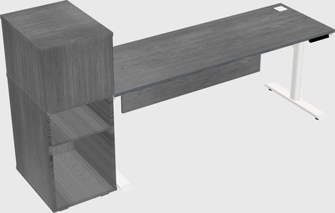 Dual motor electric desk w/cabinet