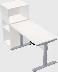 Dual motor electric desk w/cabinet