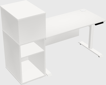 Dual Motor Electric Desk W/cabinet