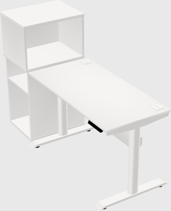 Dual motor electric desk w/cabinet